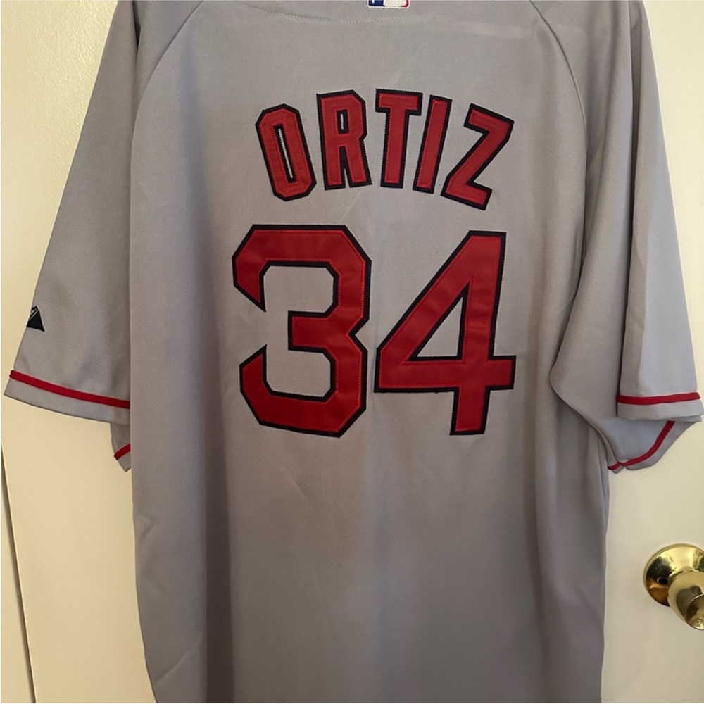 Majestic Boston Gray and Red Ortiz 34 Authentic Jersey - Picture 2 of 8